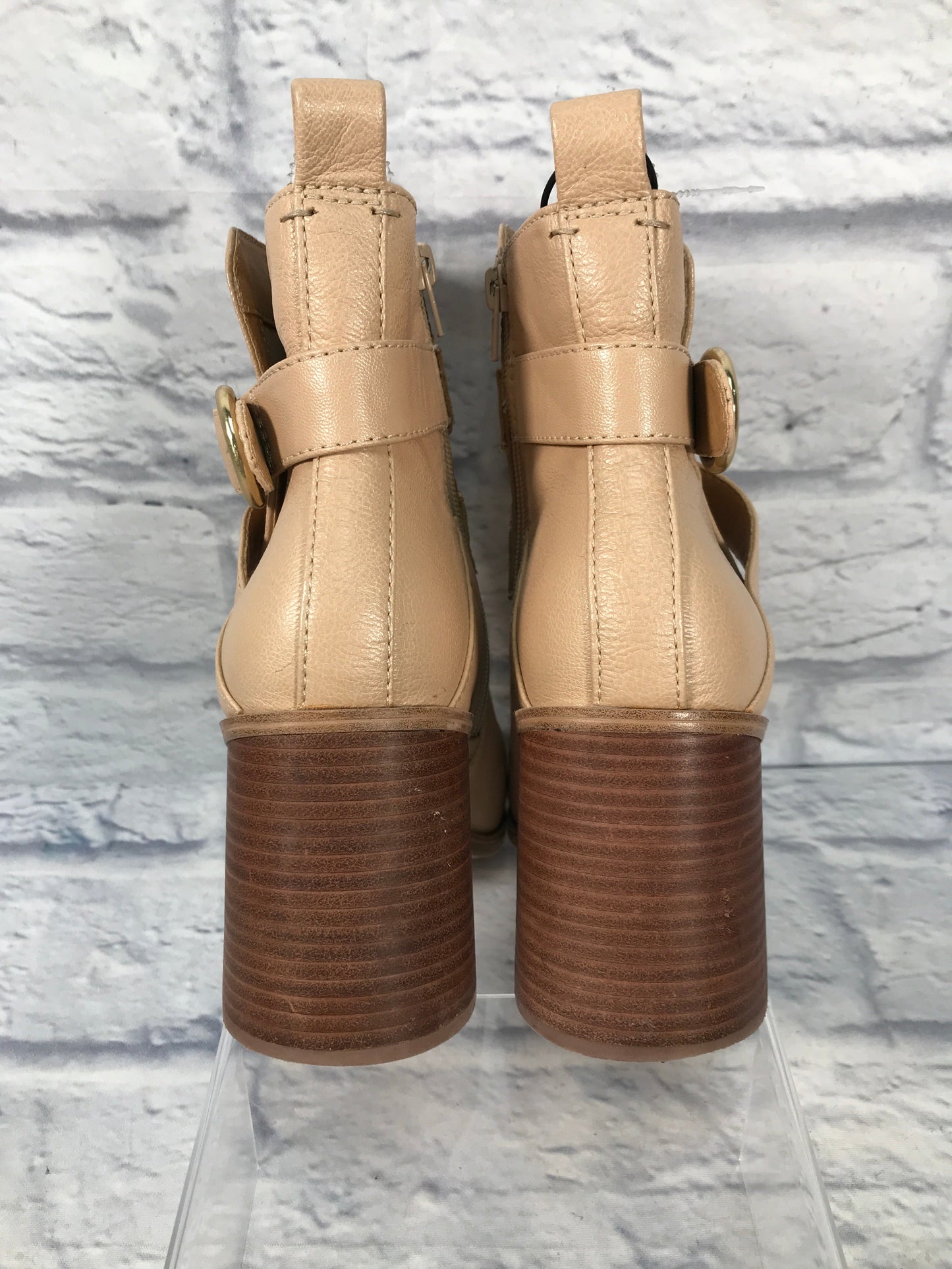 Boots Ankle Heels By Crown Vintage In Tan, Size: 10