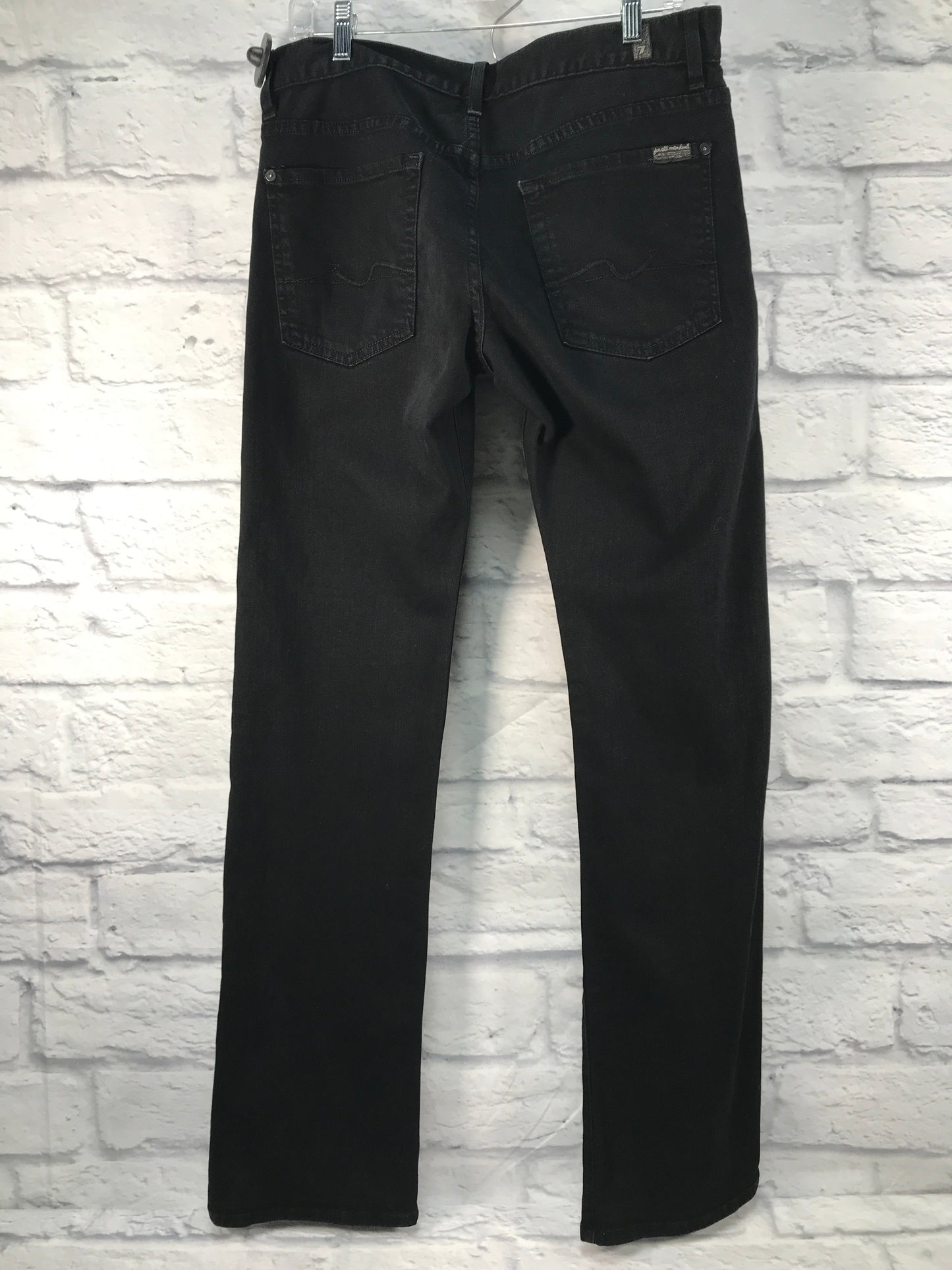 Black Denim Jeans Straight 7 For All Mankind, Size 12