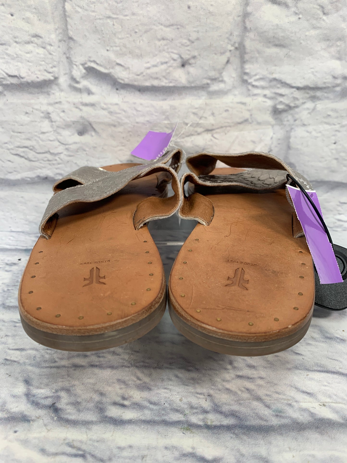 Silver Sandals Designer Frye, Size 9
