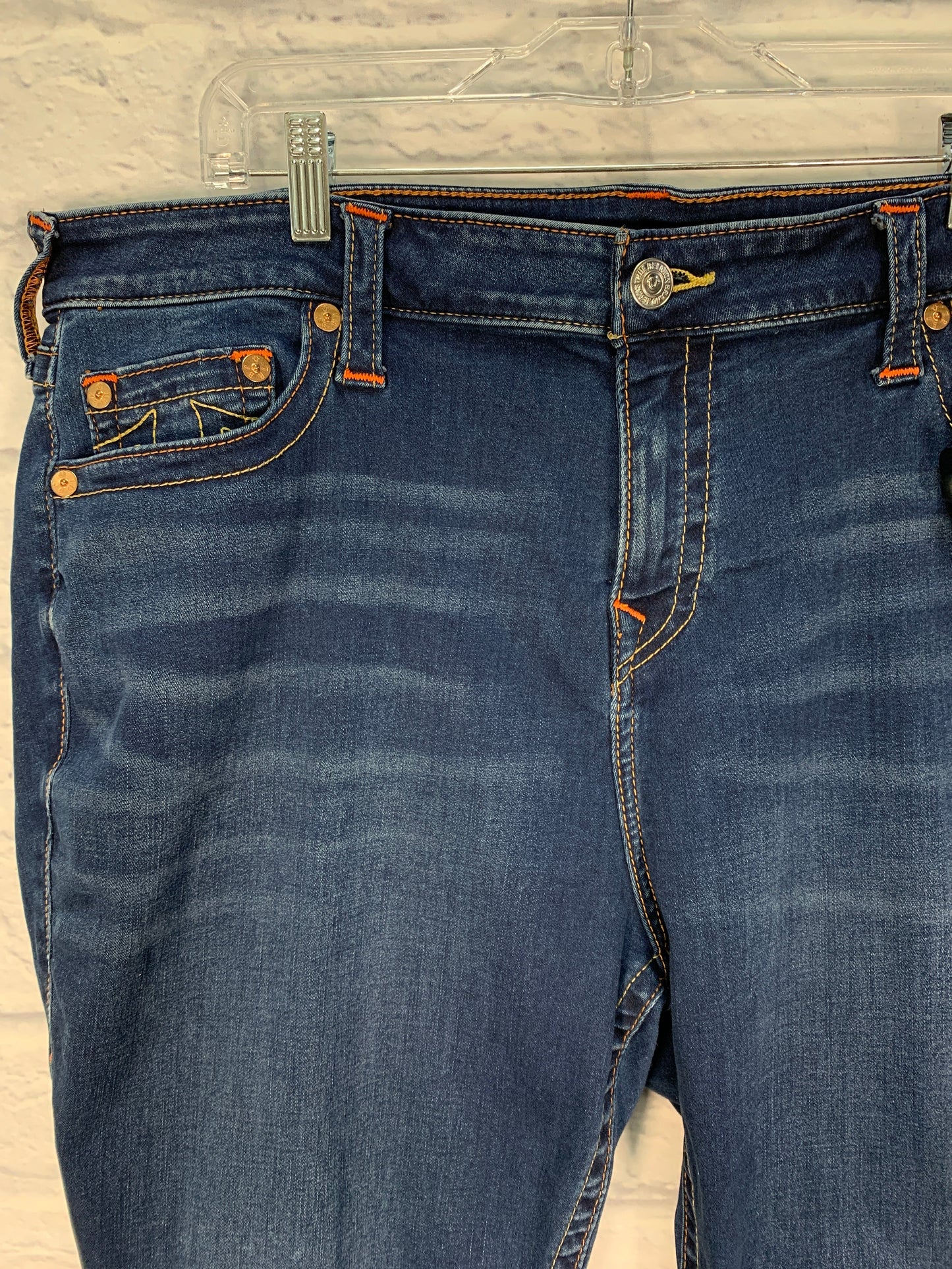 Blue Denim Jeans Cropped True Religion, Size 24w