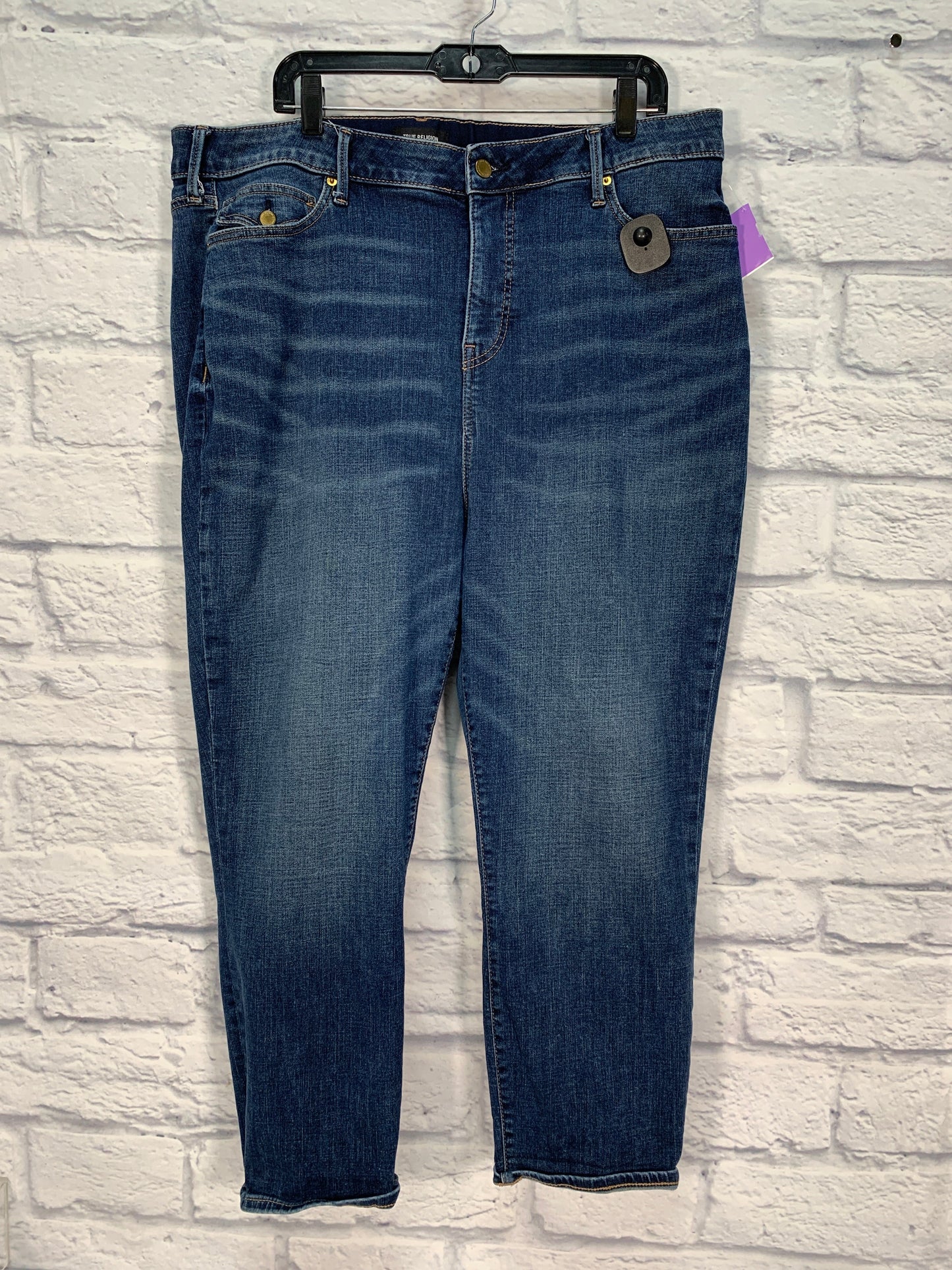 Blue Denim Jeans Designer True Religion, Size 24w