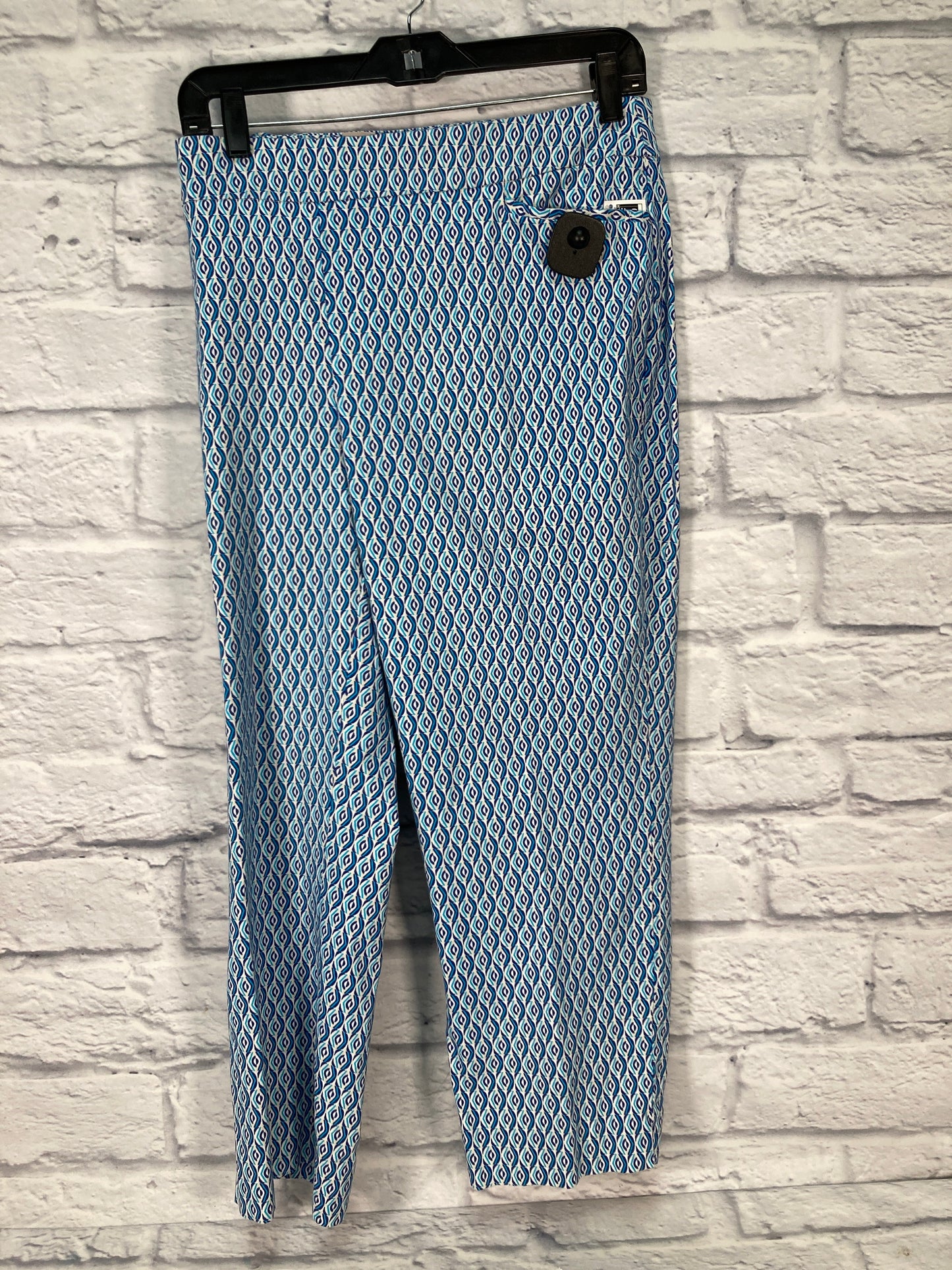 Blue & White Pants Cropped Chicos, Size 18