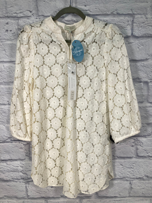 Cream Tunic 3/4 Sleeve Clothes Mentor, Size S