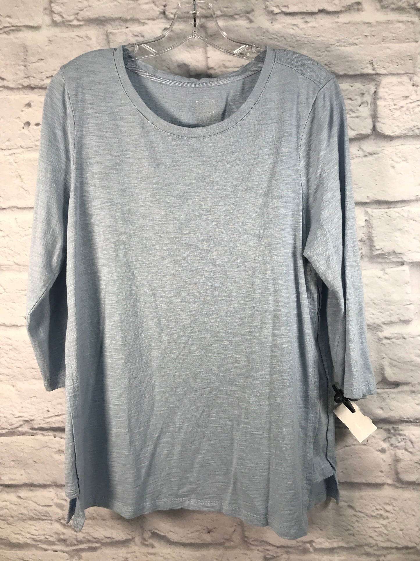 Blue Top Long Sleeve Basic Chicos, Size M