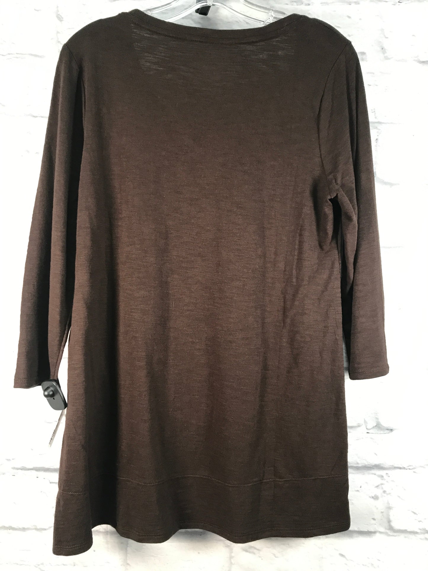 Brown Top Long Sleeve Basic Chicos, Size M