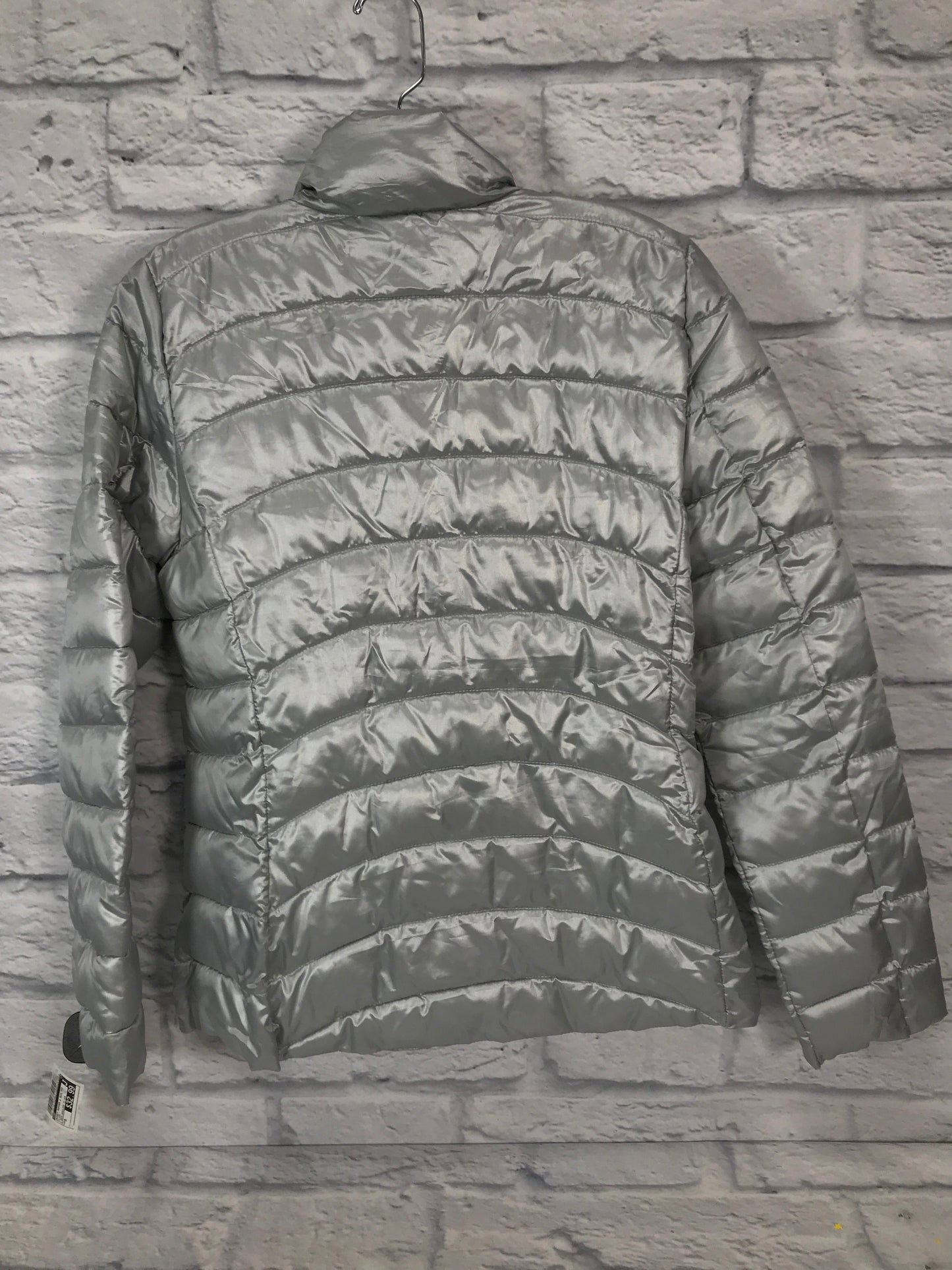 Jacket Puffer & Quilted By Gap In Silver, Size: M