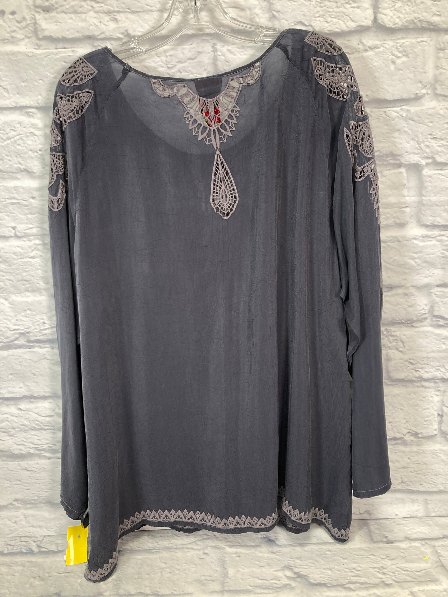 Top Long Sleeve Designer By Johnny Was In Grey, Size: Xl