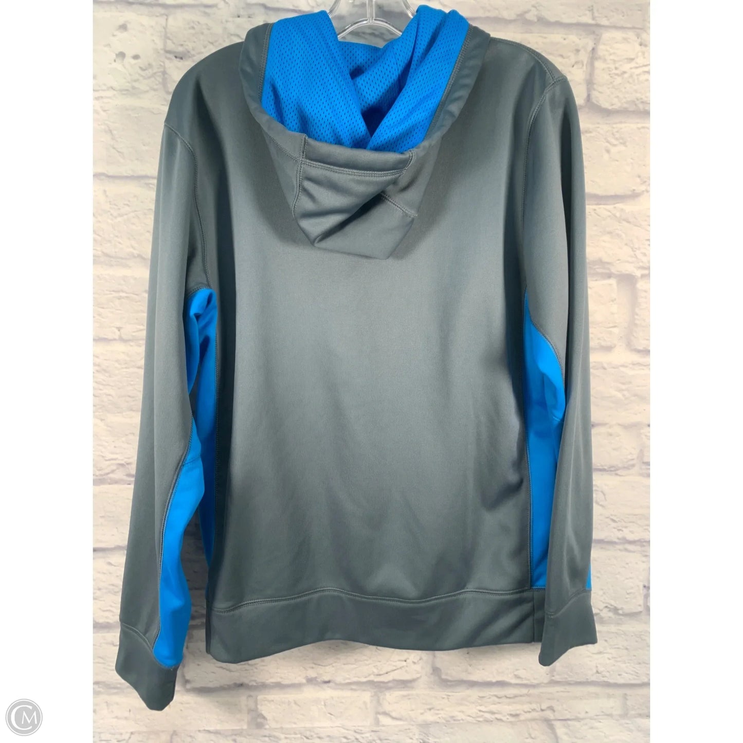 Athletic Jacket By Nike Apparel In Blue & Grey, Size: S