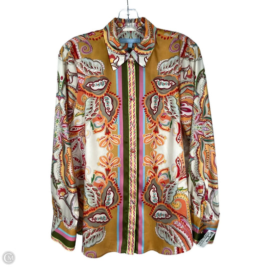 Blouse Long Sleeve By Antonio Melani In Green & Orange, Size: S