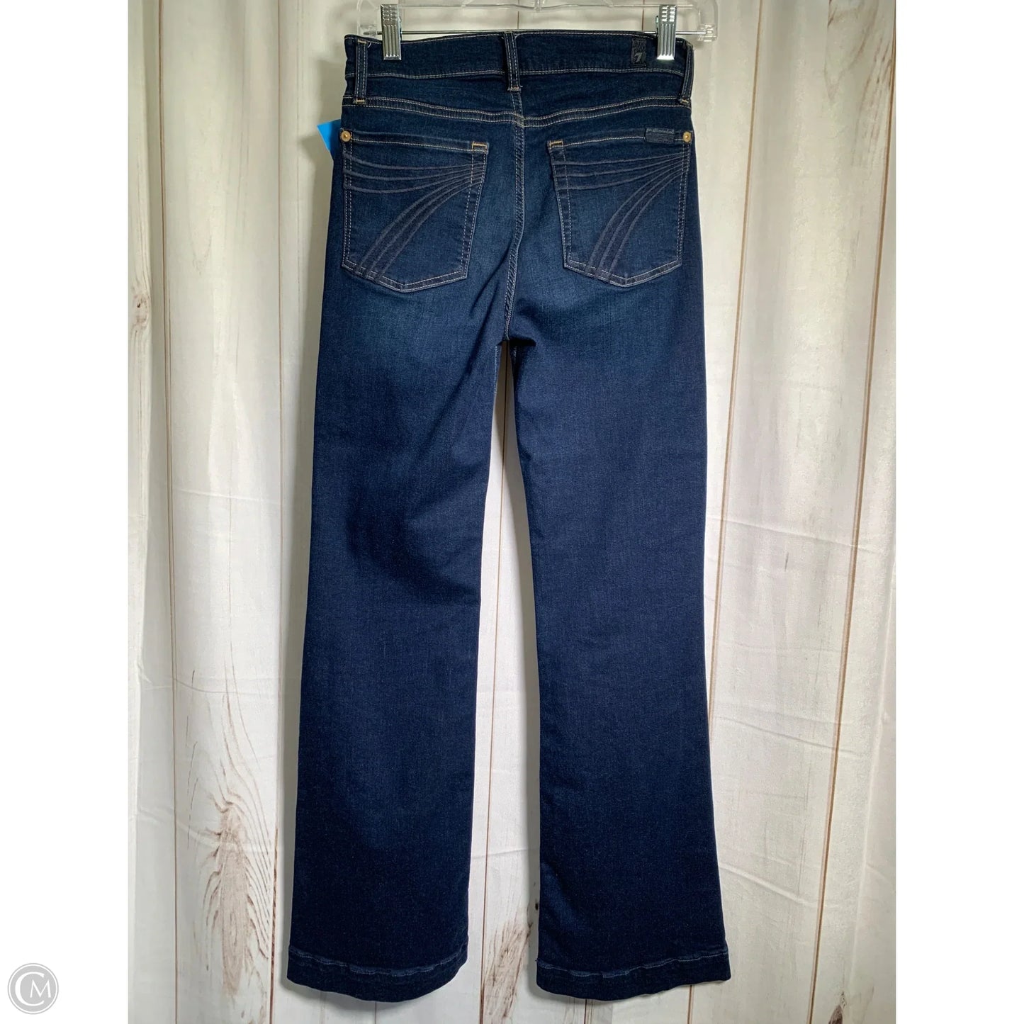 Jeans Wide Leg By 7 For All Mankind In Blue Denim, Size: 2