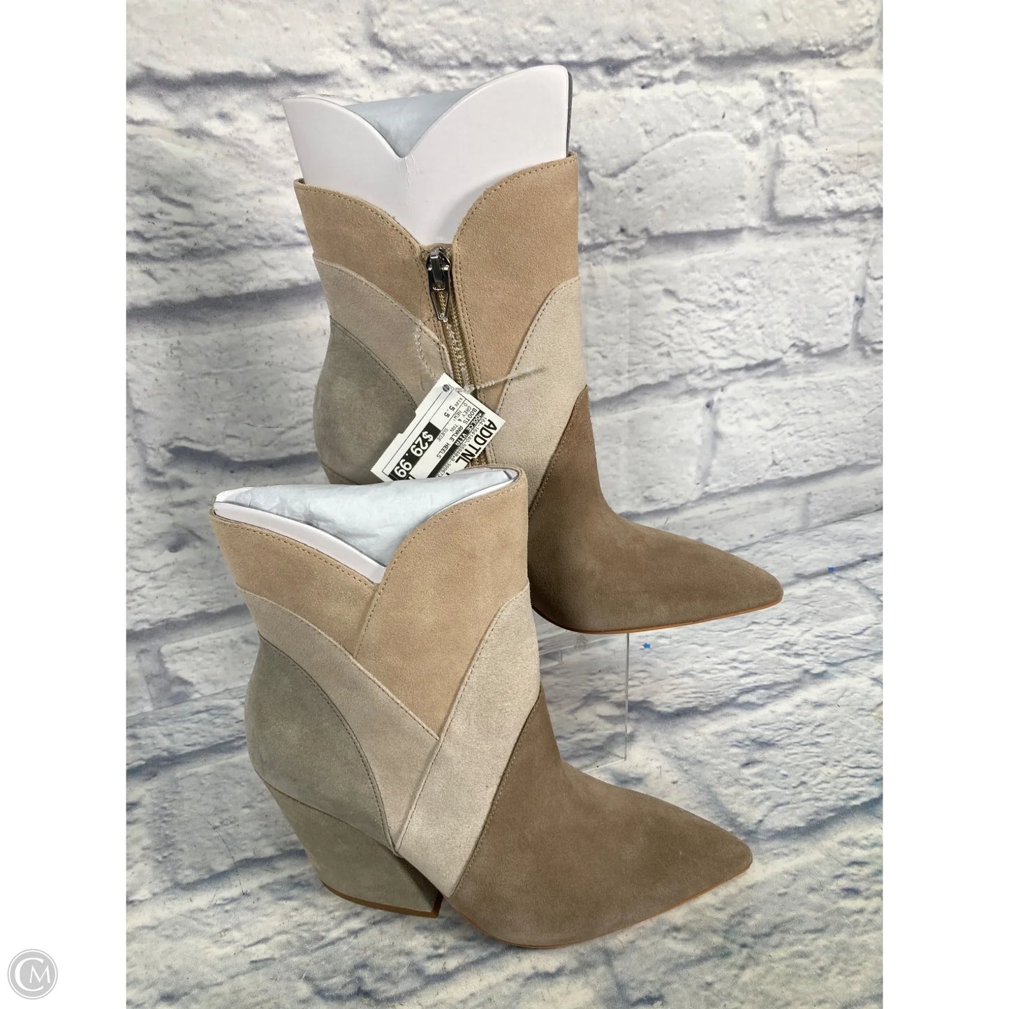 Boots Ankle Heels By Dolce Vita In Grey & Tan, Size: 5.5