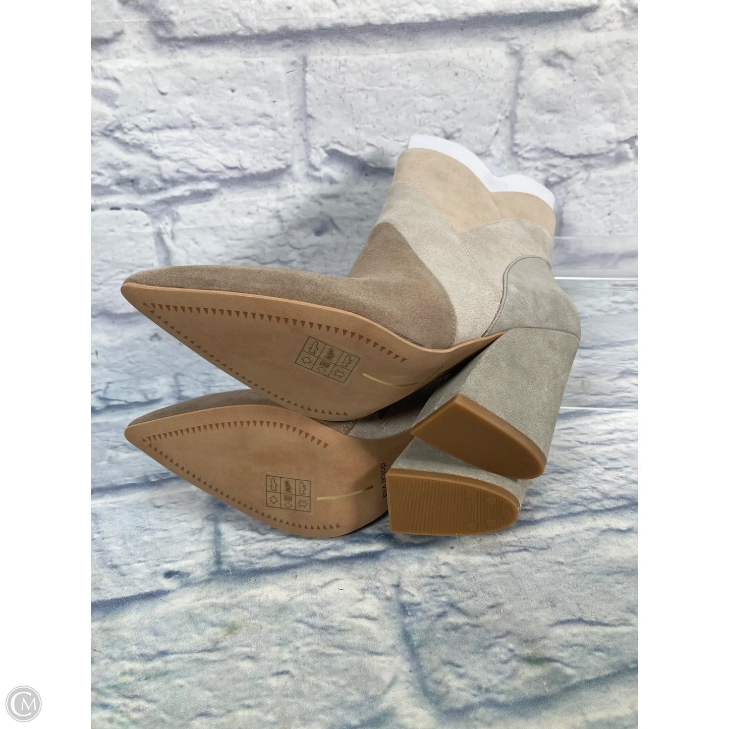 Boots Ankle Heels By Dolce Vita In Grey & Tan, Size: 5.5