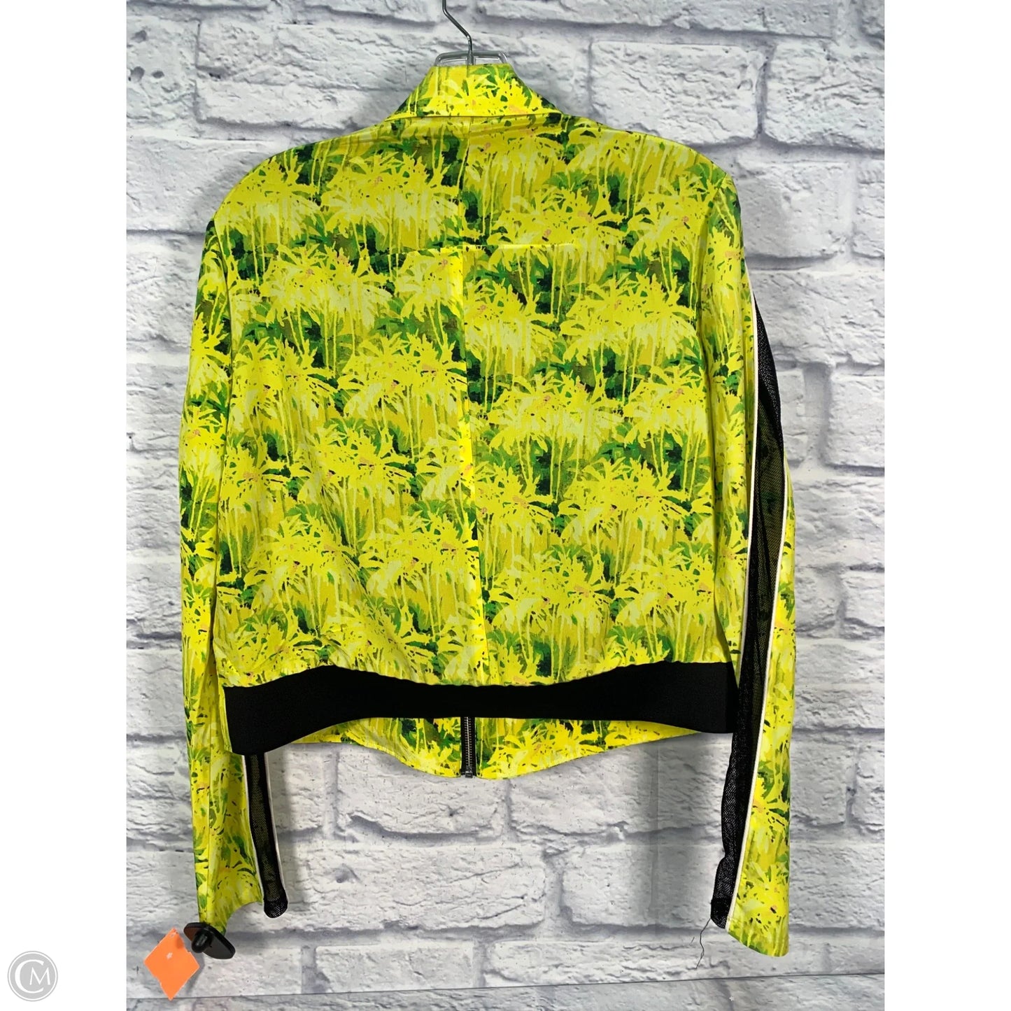 Cardigan By Andrew Marc In Green & Yellow, Size: L