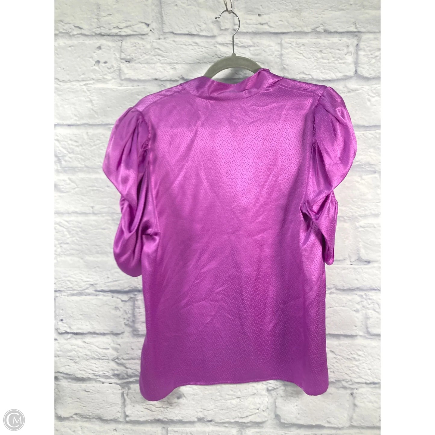 Blouse Short Sleeve By Frame In Purple, Size: M