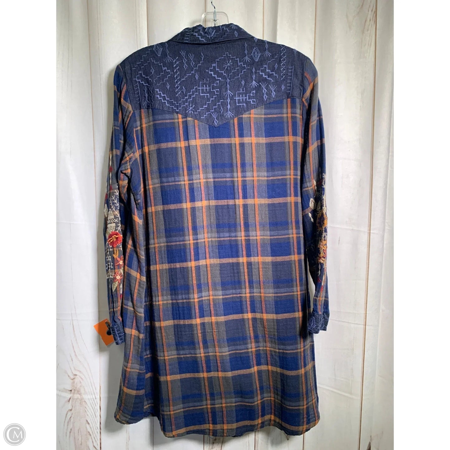 Dress Casual Short By Johnny Was In Blue & Orange, Size: S