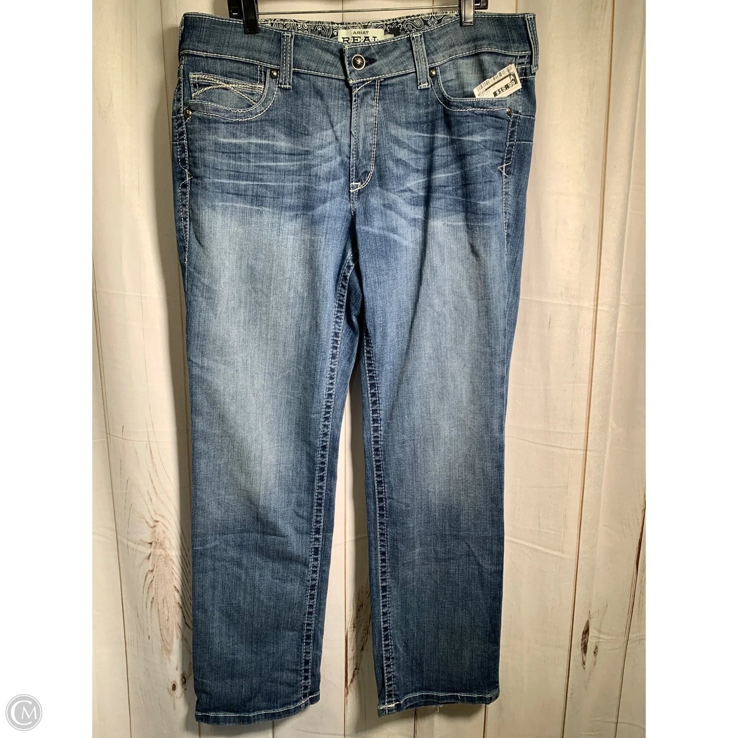 Jeans Boot Cut By Ariat In Blue Denim, Size: 18