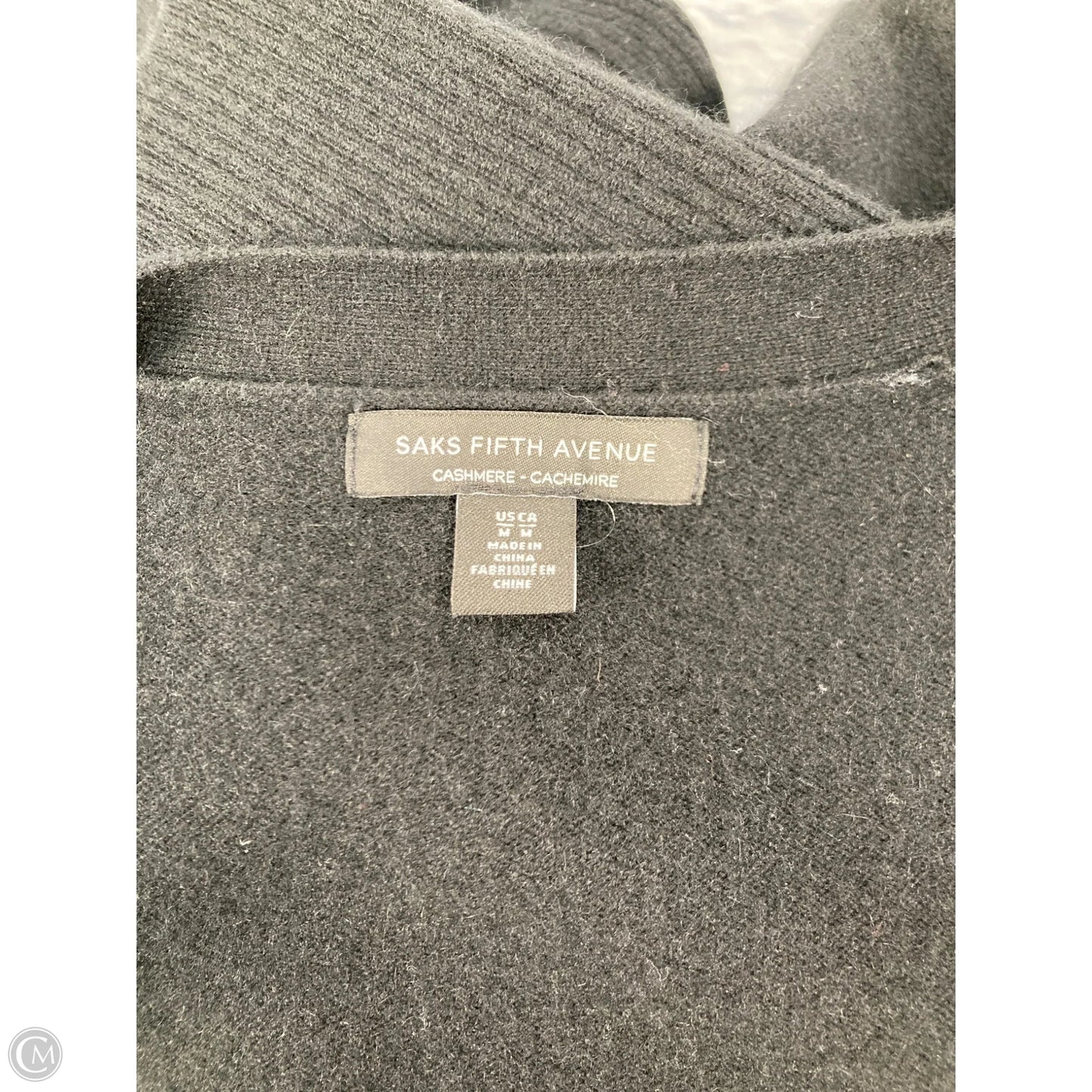 Sweater Cardigan Cashmere By Saks Fifth Avenue In Black, Size: M