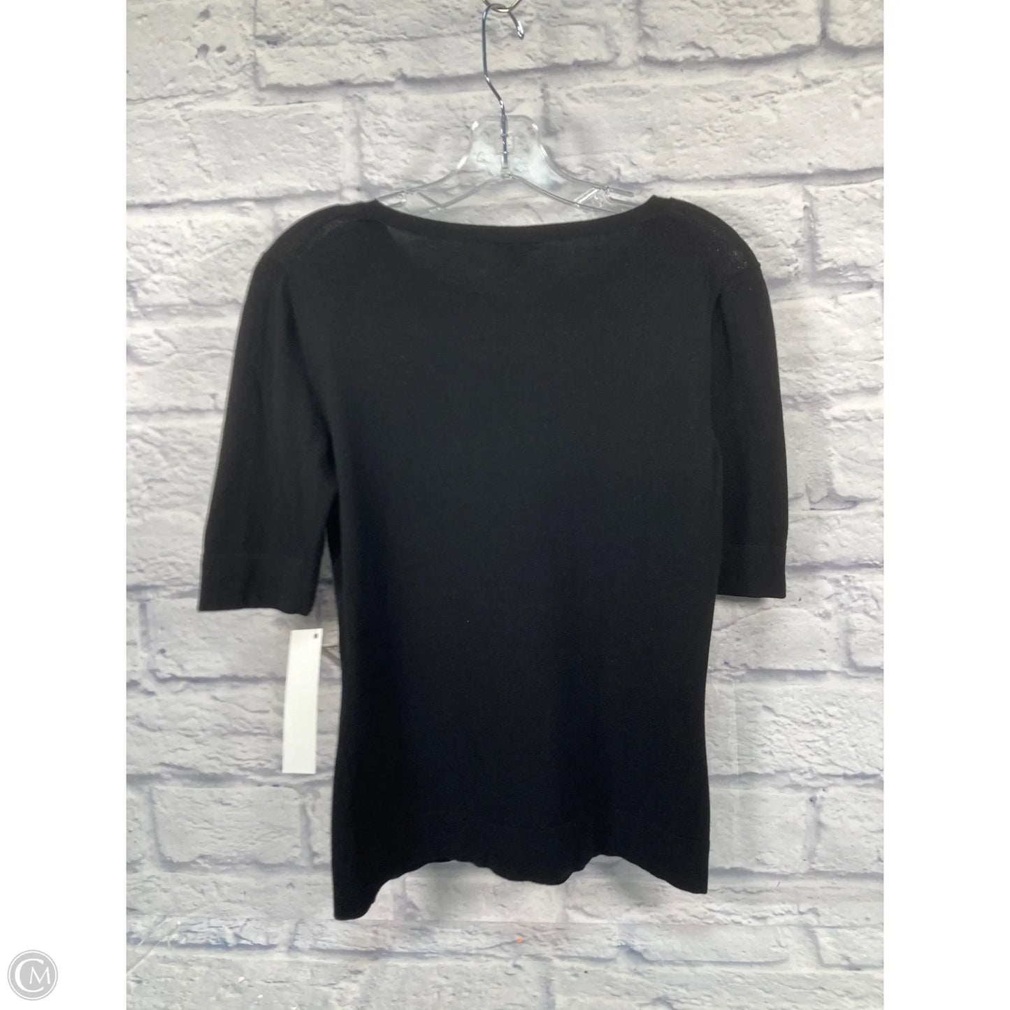 Top Short Sleeve Designer By Lafayette 148 In Black, Size: S