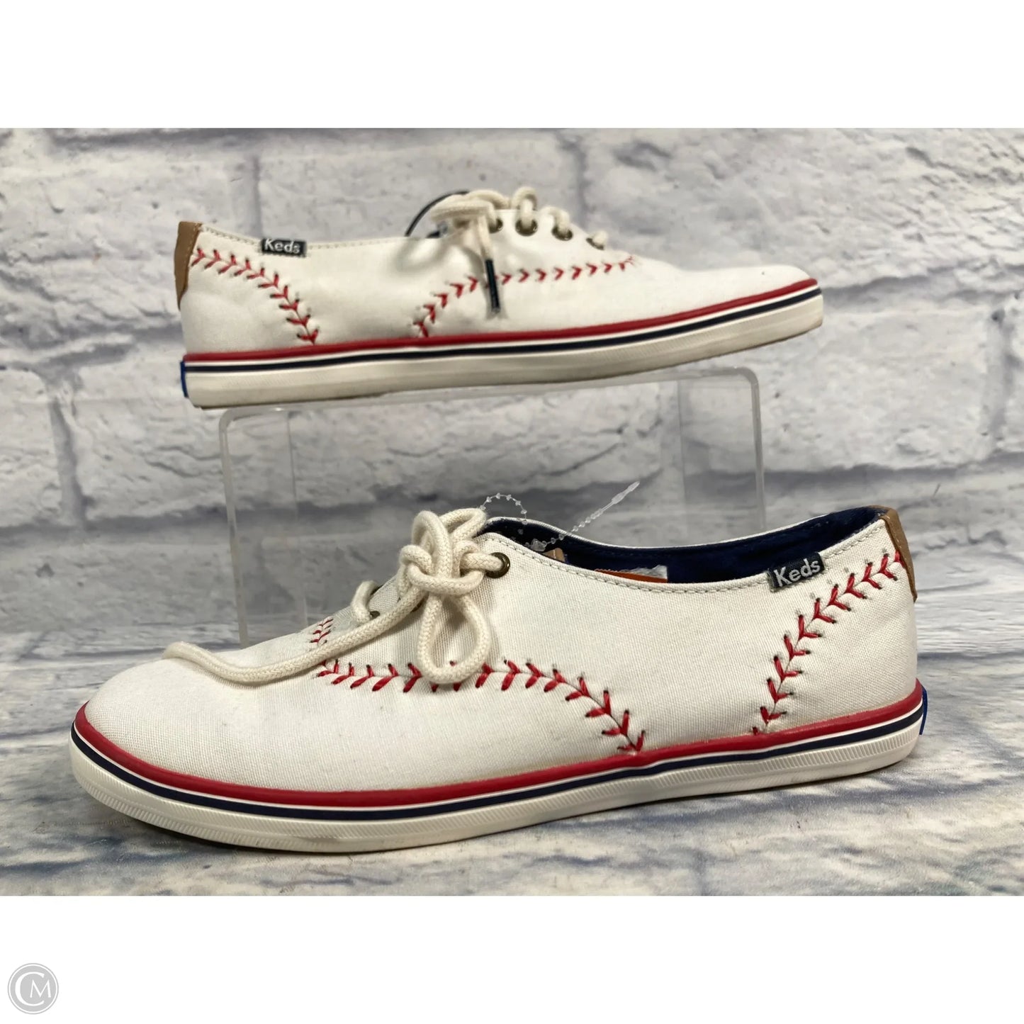 Shoes Sneakers By Keds In Red & White, Size: 6.5