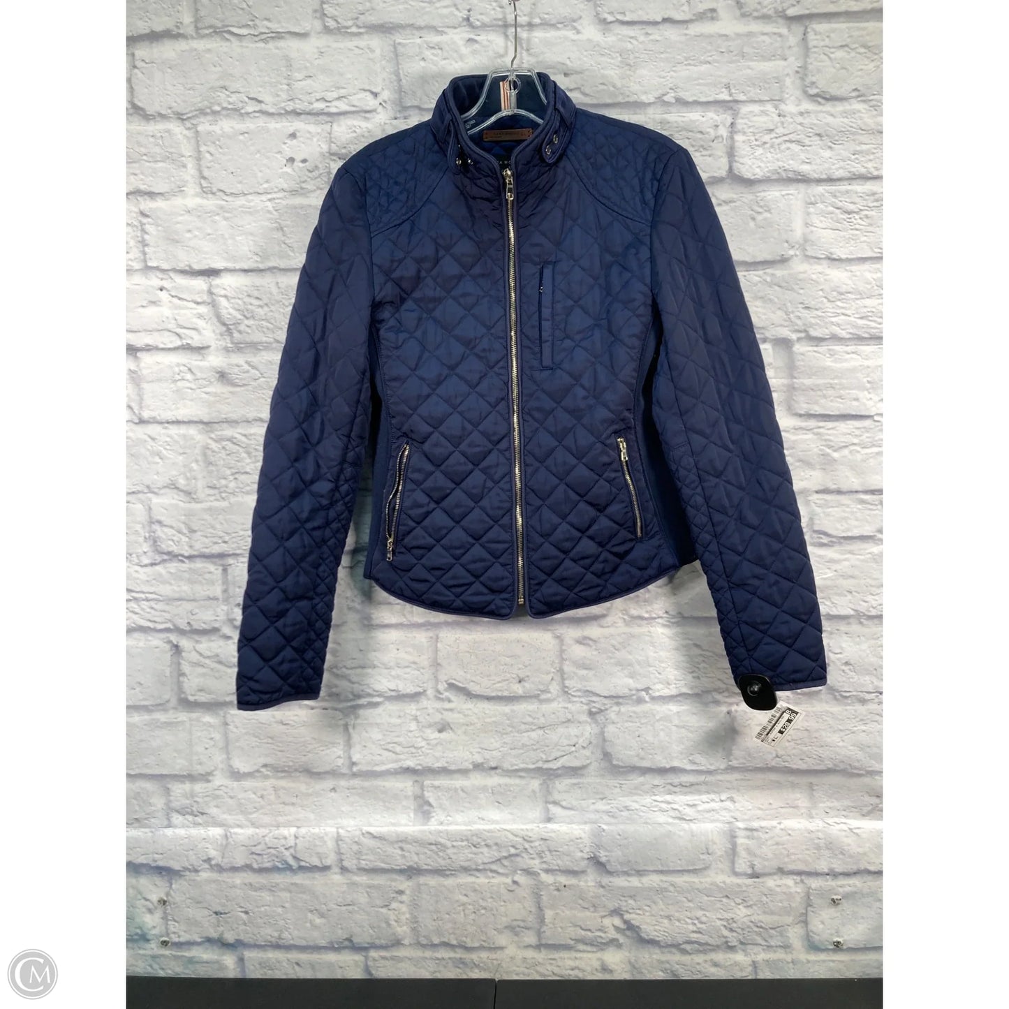 Jacket Puffer & Quilted By Zara In Navy, Size: M