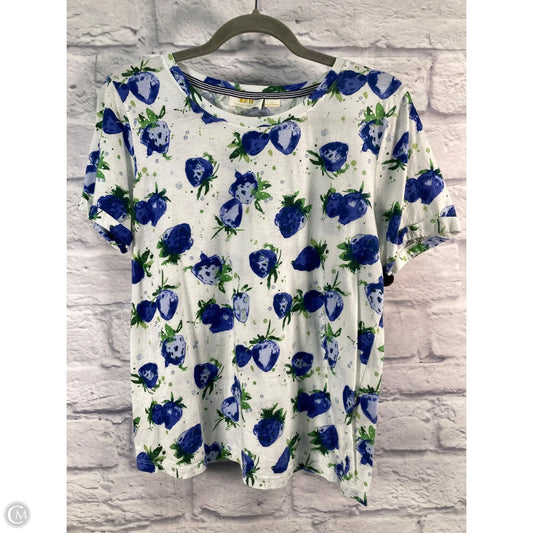 Top Short Sleeve Basic By Maeve In Blue & White, Size: S