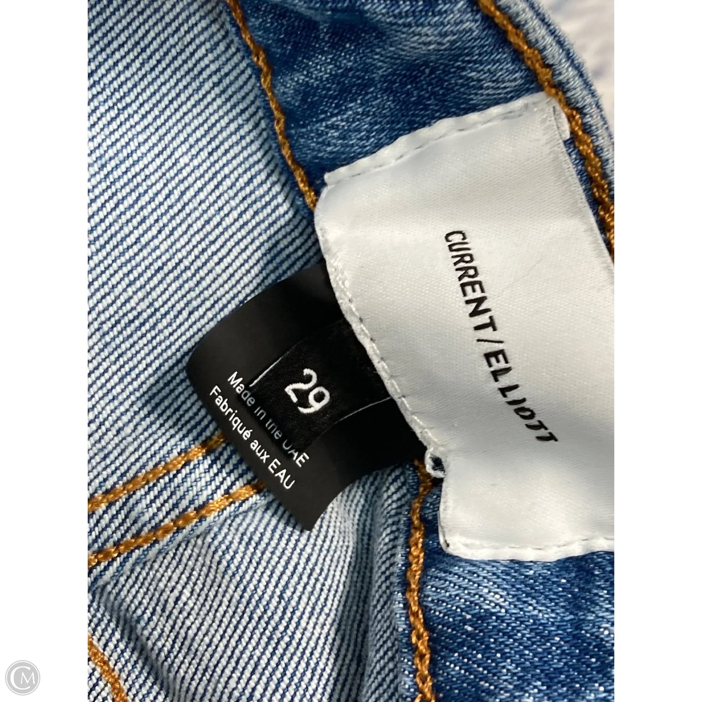 Jeans Flared By Current Elliott In Blue Denim, Size: 8