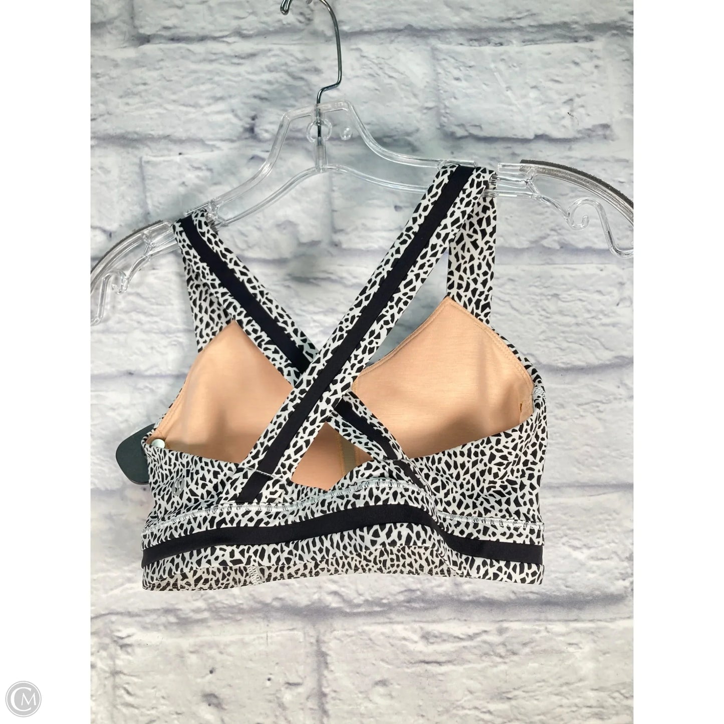 Athletic Bra By Lululemon In Black & White, Size: S