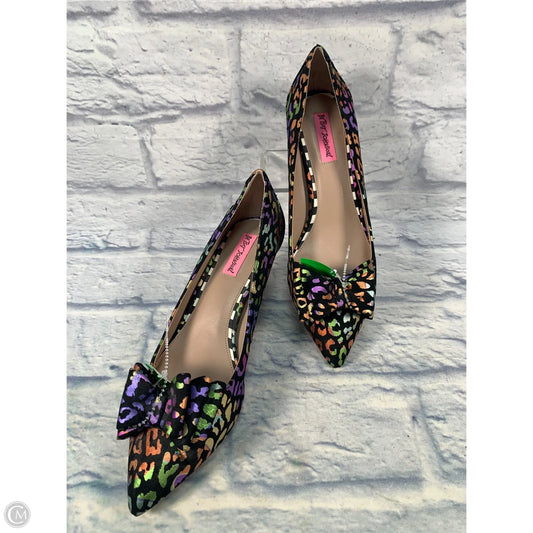 Shoes Heels Kitten By Betsey Johnson In Black & Purple, Size: 11