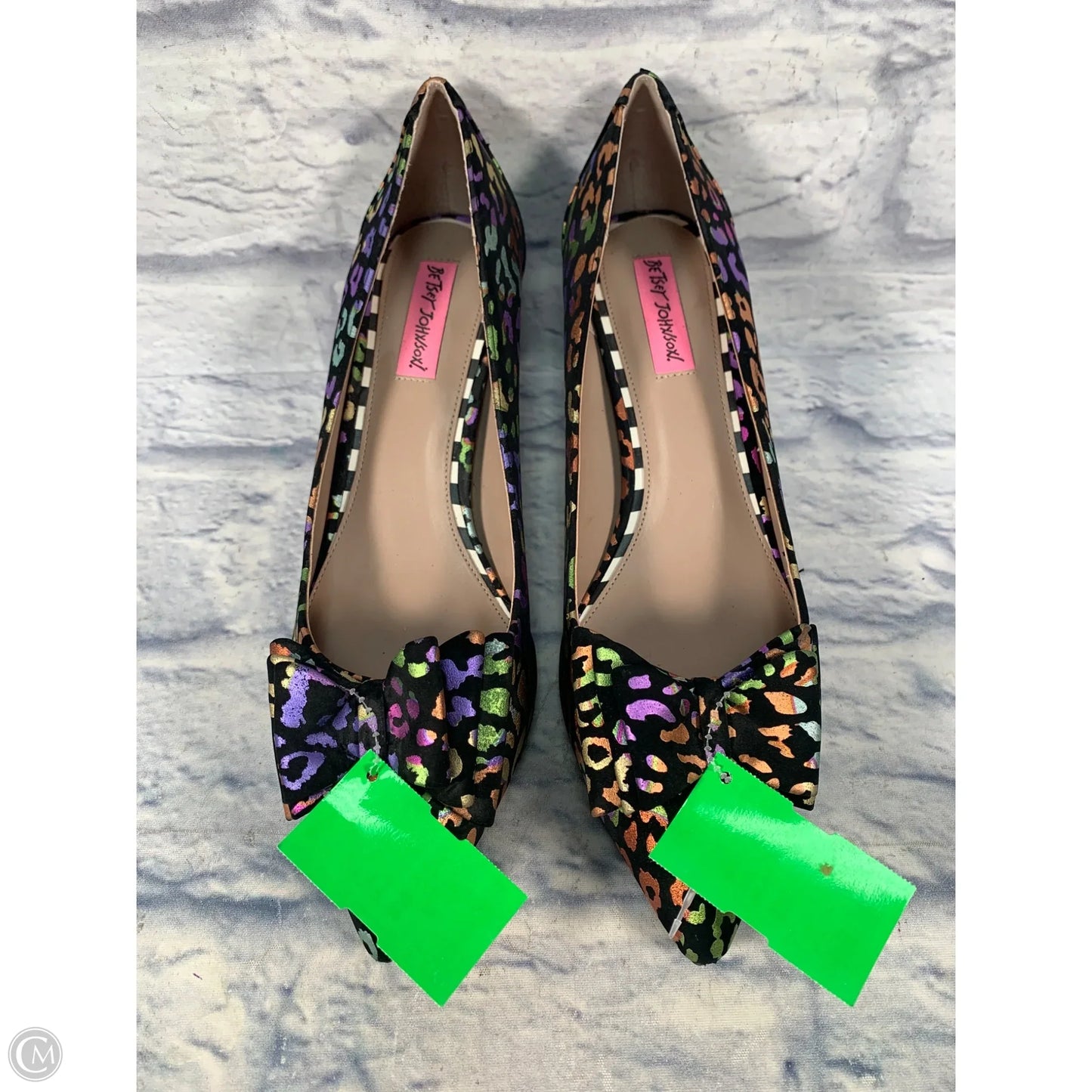 Shoes Heels Kitten By Betsey Johnson In Black & Purple, Size: 11