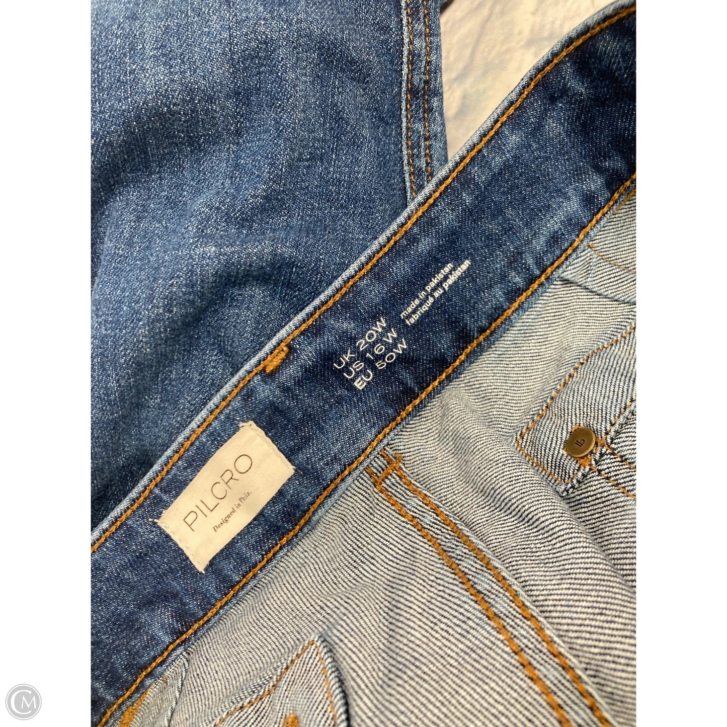 Jeans Cropped By Pilcro In Blue Denim, Size: 20