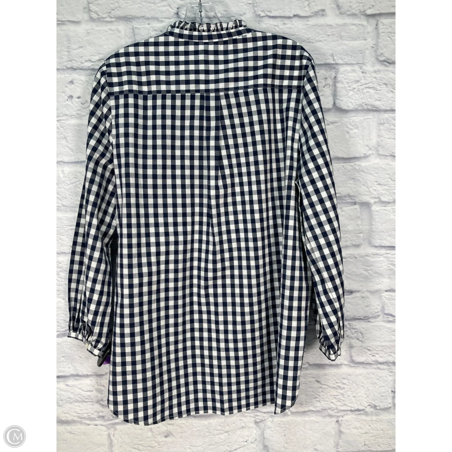 Top Long Sleeve By J. Crew In Blue & White, Size: L