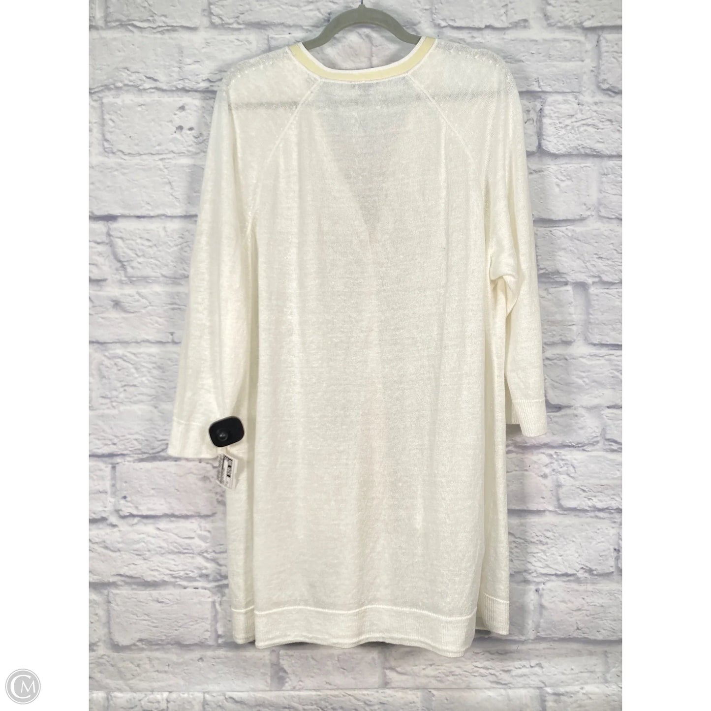 Cardigan Designer By Lafayette 148 In Cream, Size: 2x