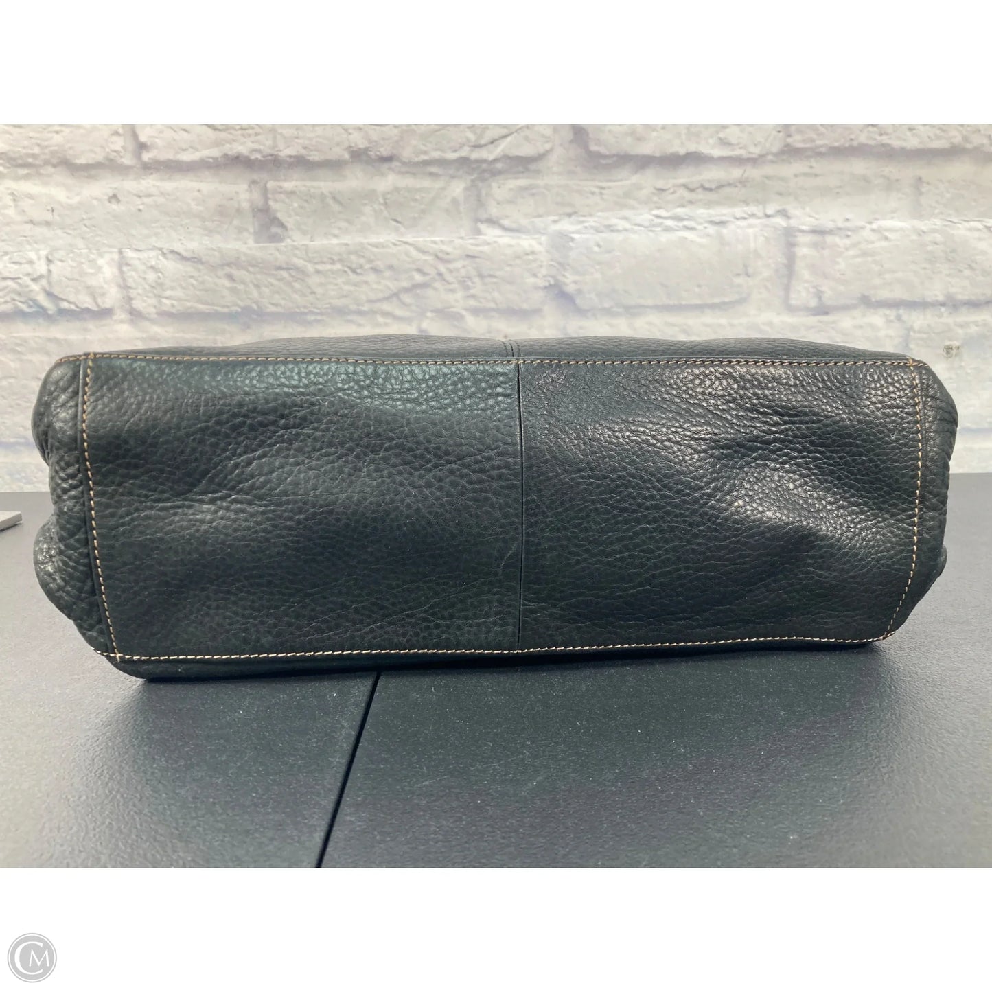Handbag Leather By Fossil, Size: Medium