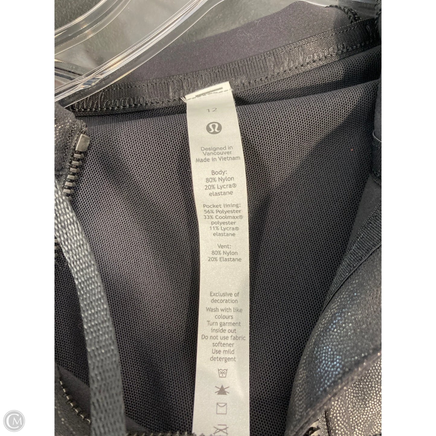 Athletic Jacket By Lululemon In Black, Size: 12
