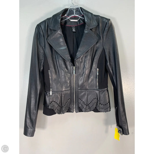 Jacket Moto Leather By White House Black Market In Black, Size: S