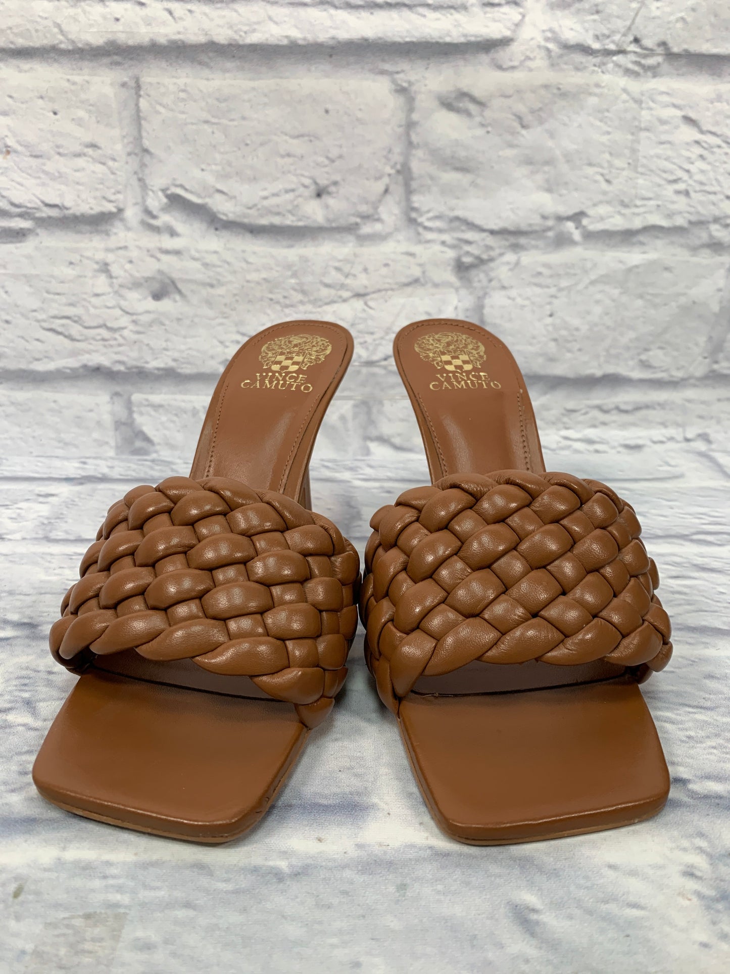 Brown Sandals Heels Stiletto Vince Camuto, Size 10