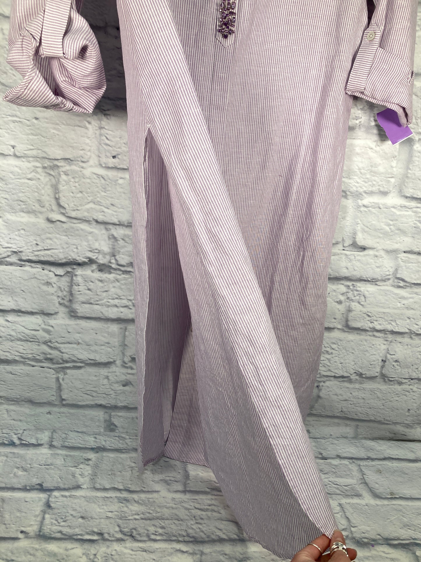 Purple & White Dress Casual Maxi Chicos, Size M