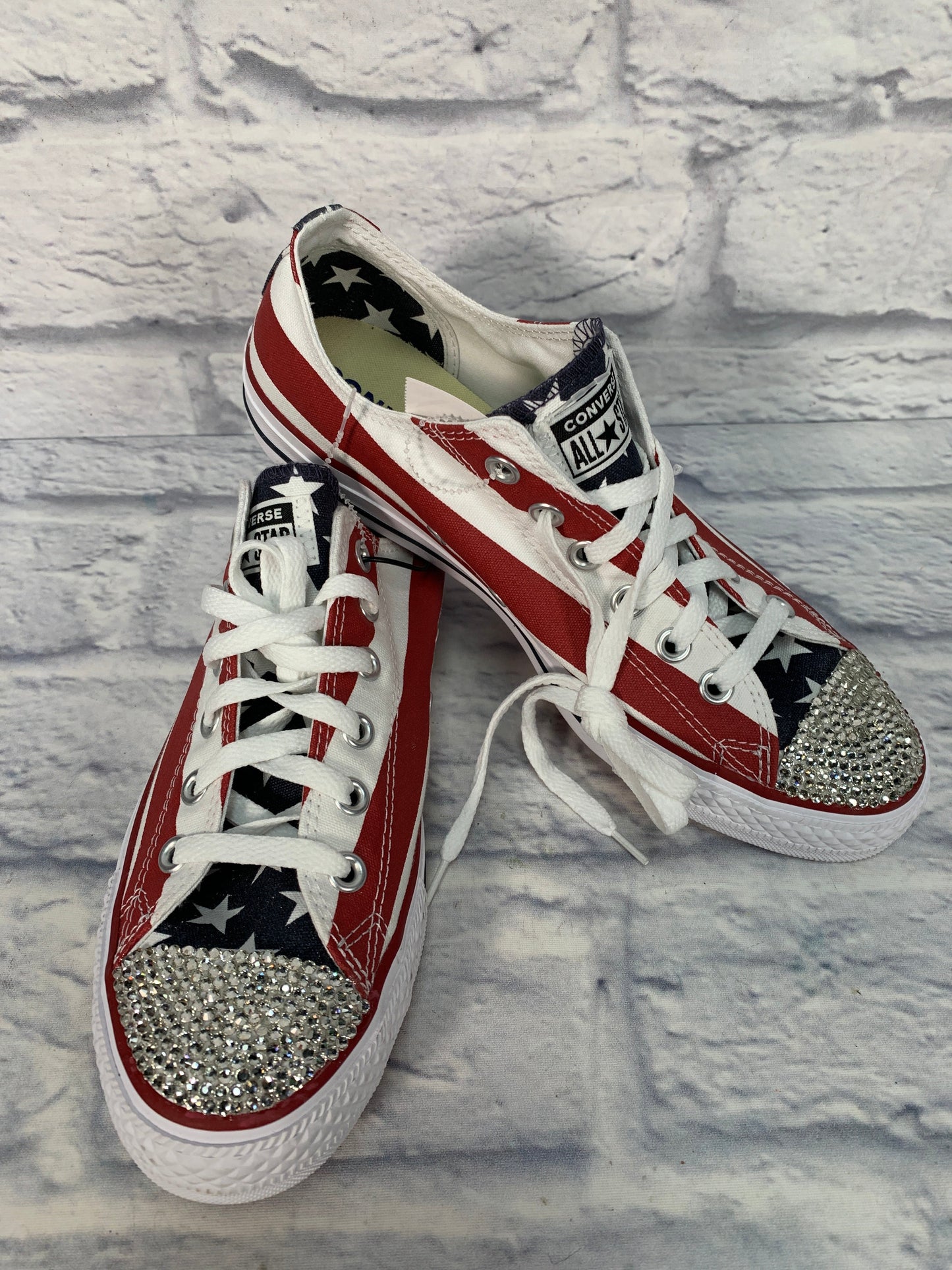 Blue & Red & White Shoes Sneakers Converse, Size 10