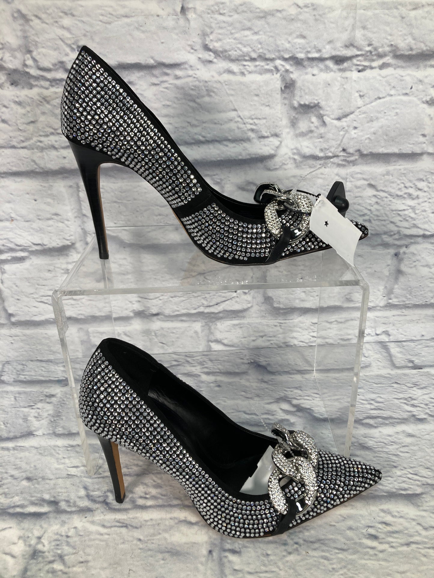 Black & Silver Shoes Heels Stiletto Karl Lagerfeld, Size 9