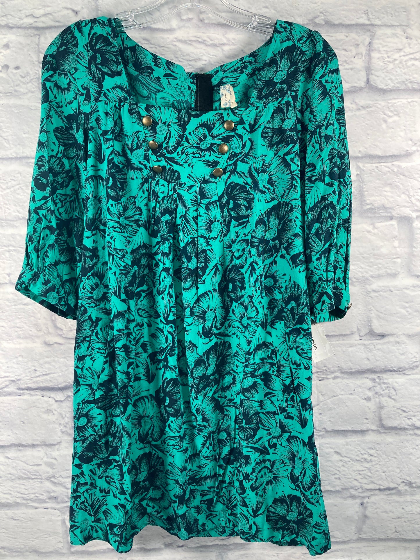 Blue & Green Dress Designer Maeve, Size Xs