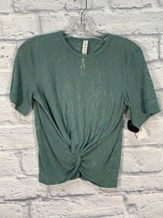 Athletic Top Short Sleeve By Lululemon In Green, Size: Xs