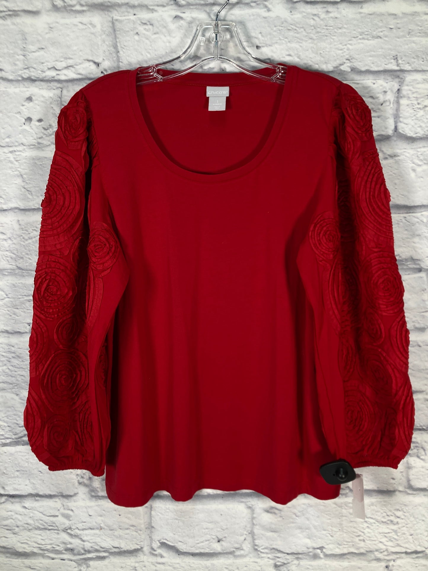 Top Long Sleeve By Chicos In Red, Size: M