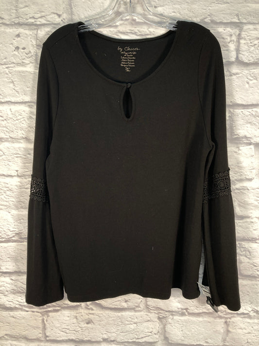 Top Long Sleeve By Chicos In Black, Size: L