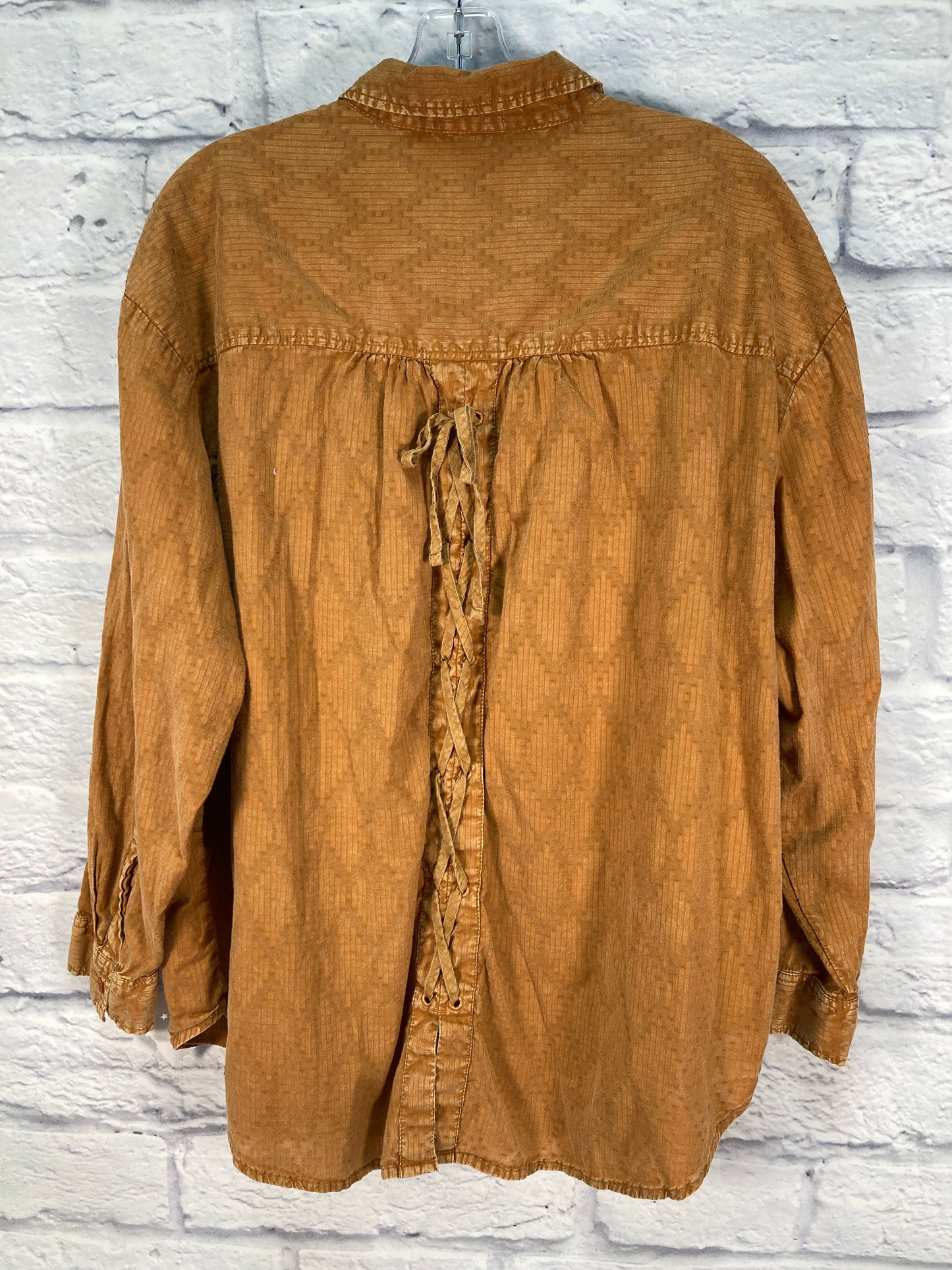 Top Long Sleeve By Wonderly In Brown, Size: 2x