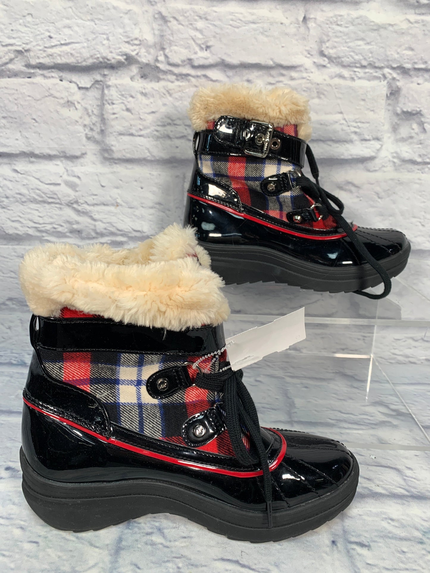 Boots Snow By Anne Klein In Black & Red, Size: 6