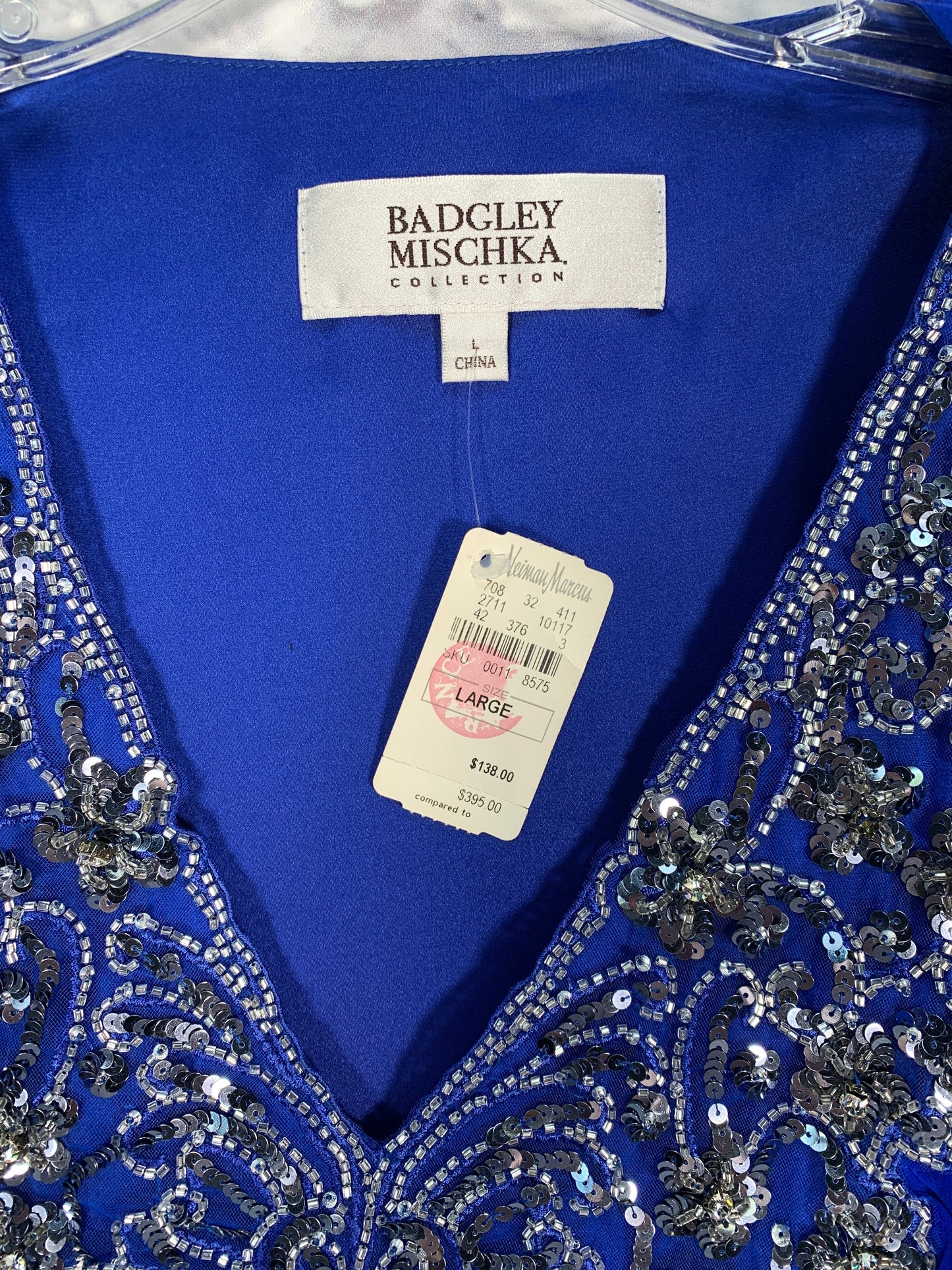 Top Short Sleeve Designer By Badgley Mischka In Blue, Size: L