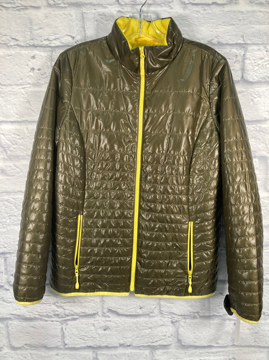 Jacket Puffer & Quilted By Talbots In Brown & Yellow, Size: M