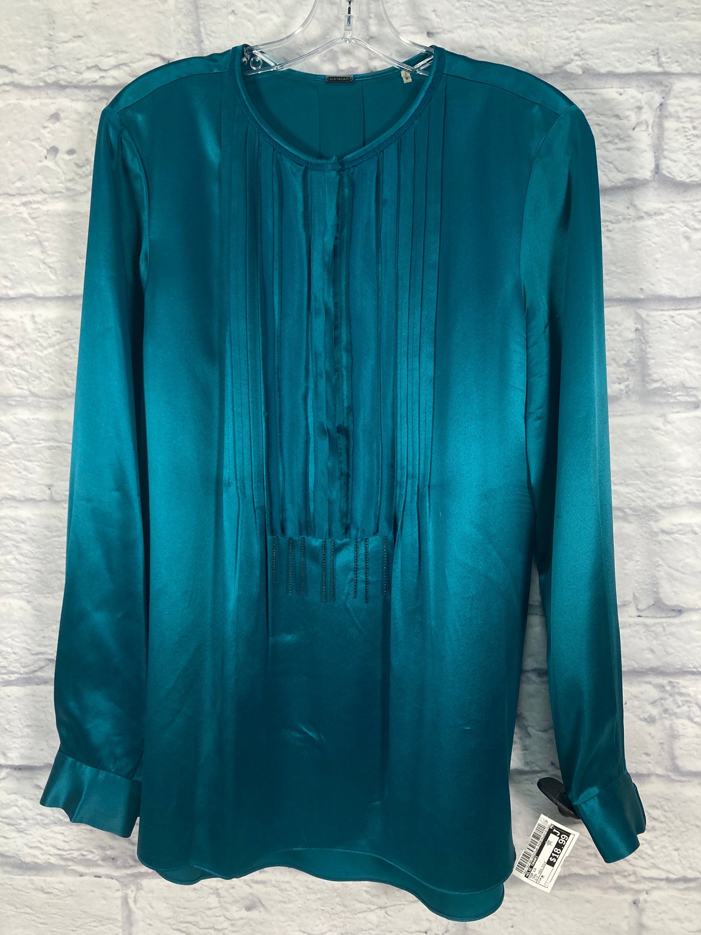 Top Long Sleeve By Elie Tahari In Teal, Size: M