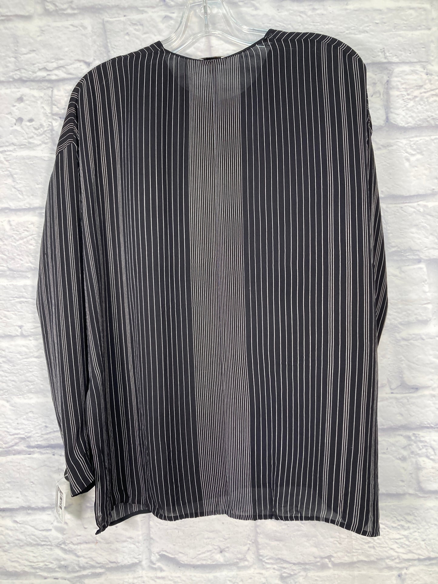 Blouse Long Sleeve By Vince In Black & Cream, Size: S