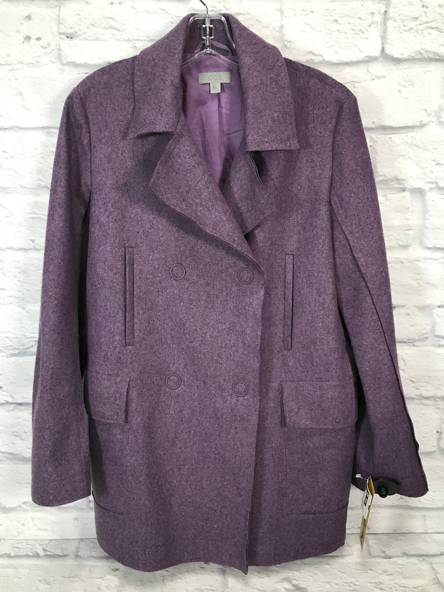 Coat Wool By Cos In Purple, Size: M